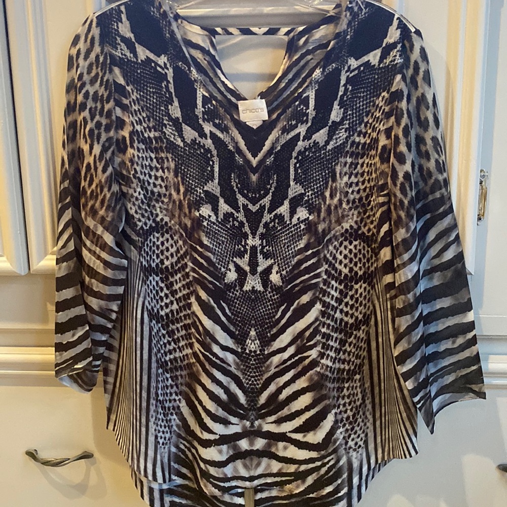 Chicos Zebra Print Blouse